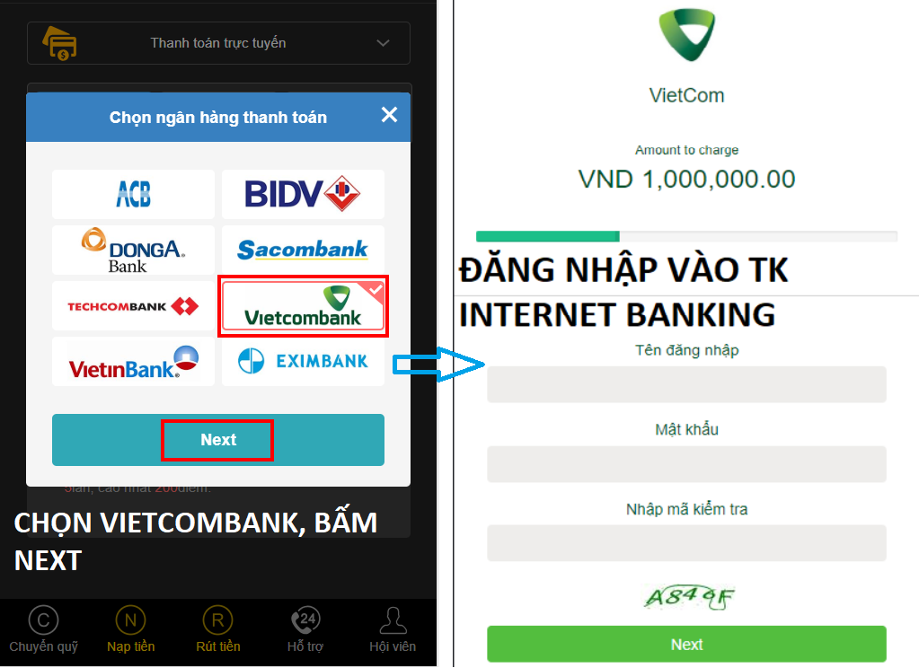 Nạp tiền Thiên Hạ Bet