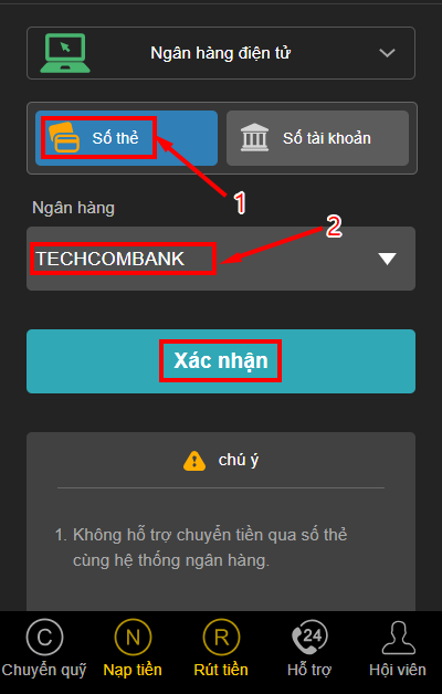 nạp tiền jss77 vietinbank