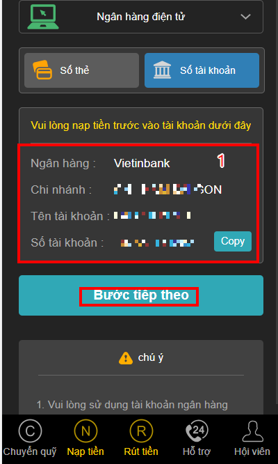 nạp tiền jss77 vietinbank